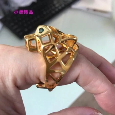 Anillo personalizado Panthere chapado en oro amarillo de 18 quilates. Talla 8 Foto 1 de 2