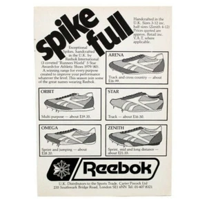 Vintage 70s 80s Reebok Spikes poster print ad advertising track field shoes rare - Picture 1 of 5