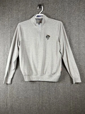 Pullover Stitch OSU1/4 Cremallera Para Hombre Gris Medio Golf Elastizado Rendimiento Manga Larga Foto 1 de 4