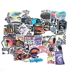 ⭐ 44 Stück Angeln / Camping / Fishing Style Stickerbomb - Aufkleber - Picture 1 of 6