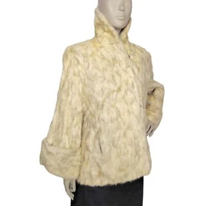 Antique 1920's/30's Sagarsky's Beige Rabbit Fur Cuffed Wide Sleeve Mob Wife Coat - Picture 1 of 12