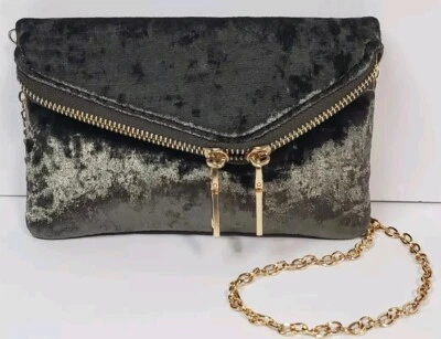 URBAN EXPRESSIONS Terciopelo Cremallera Lucy Mini Bolso/Bolso de Mano/Verde Foto 1 de 4