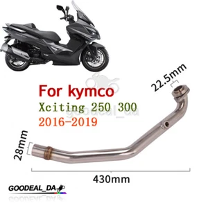 For kymco Xciting 250 300 2016-2019 Header Pipe Front Connect Link Tube Slip On - Picture 1 of 6