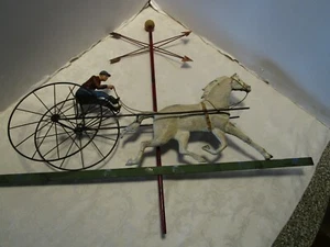 Midcentury C. Jere Metal wall art sculpture THE SULKY RACER signed 28"L 1980's - Picture 1 of 12