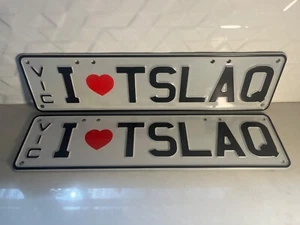 Vic Number Plates, I "love" TSLAQ". BRAND NEW in box. Suit TSLA short seller :-) - Picture 1 of 1