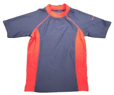 Camisa de natação masculina Columbia Omni-Shade proteção solar tamanho 8 vermelha azul - Imagem 1 de 4