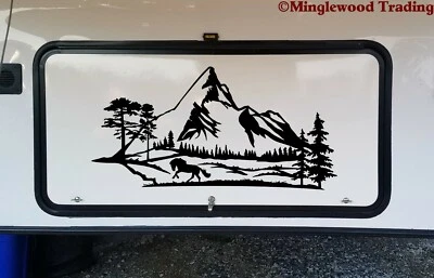 Виниловая наклейка лошадь горная сцена | туристический трейлер автофургона | штампованная наклейка - Изображение 1 из 4