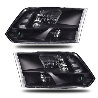 Par de faros esquineros transparentes carcasa negra aptos para Ram 1500 2500 3500 2009-2018 Foto 1 de 4