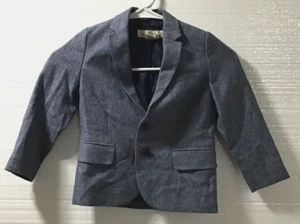 H&M Boys Dress Blazer Blue Denim with Elbow Patches 4-5Y PREOWNED - Picture 1 of 6