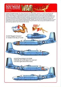 Kits World Aufkleber 1/48 DOUGLAS A-26 INVADER Maggie's Schubladen & Dinah könnte - Bild 1 von 3