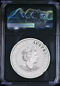 2022 effigy of Queen Elizabeth II Silver 1oz Kangaroo Coin NGC MS69 $1 Blk - Picture 1 of 2