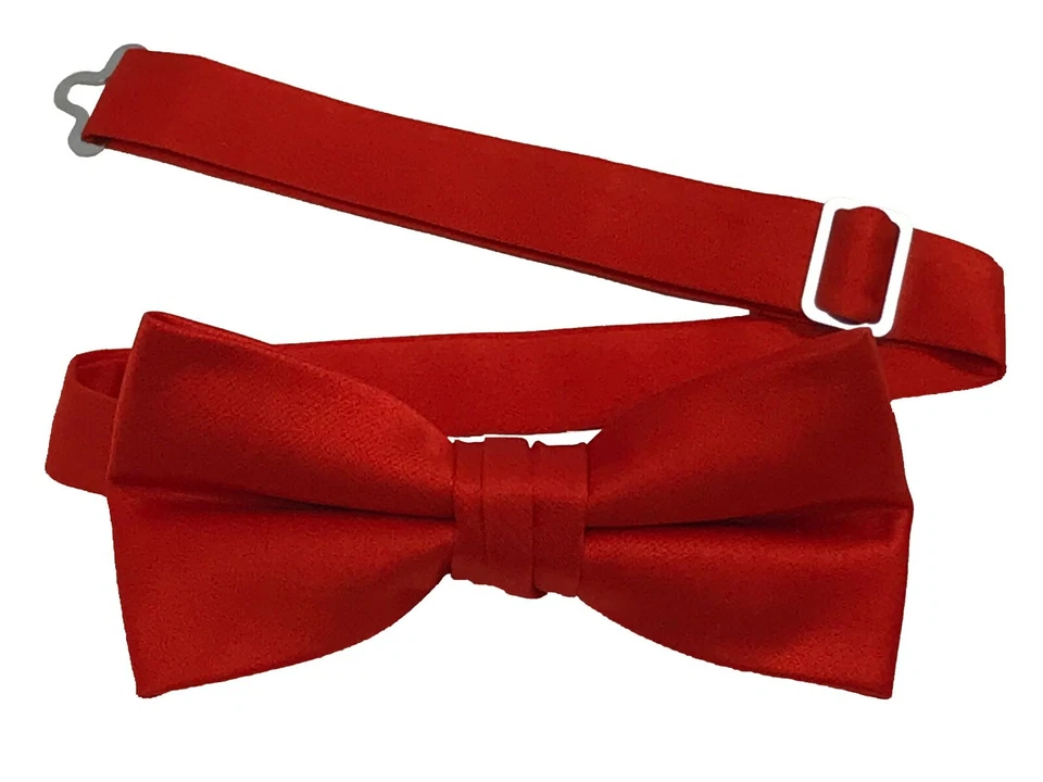 Clip de calidad de pajarita para hombre en banda ajustable para el cuello satinado patrón liso colores Foto 1 de 1