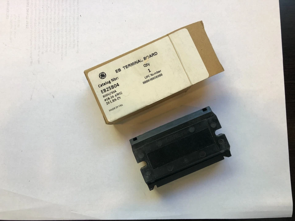GE EB25B04 TERMINAL BOARD/S BLOCKS 600V 30A 18-10 AWG 20 LBS-IN - Image 1 of 1