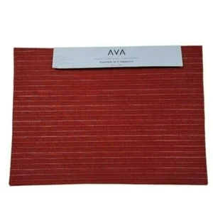 AVA Set of 6 Red Polyester Placemats Ideal for Patriotic Holidays July 4th - Picture 1 of 9