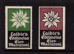German Advertising Stamps - Laible's Edelweiss Brand Egg Macaroni - Picture 1 of 1