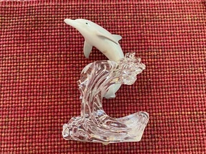 LENOX Crystal Dolphin Jumping Wave Display Sculpture 1995 WOW!!! - Picture 1 of 8