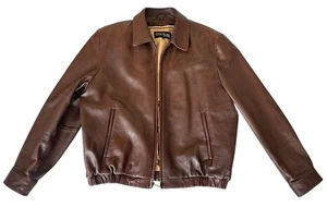 Chaqueta Bomber Vintage Couture by J. Paul Para Hombre Cuero de Cordero Marrón Talla L Usada en Excelente Condición - Imagen 1 de 11