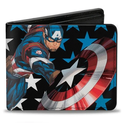 Captain America Pose With Stars Marvel Comics Bi-fold Wallet - Image 1 of 3