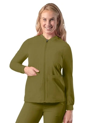Adar Addition Scrubs For Women - Zippered Bomber Scrub Jacket - Image 1 of 4