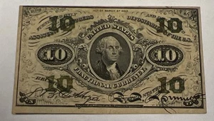1863 10c Fractional Currency George Washington Note - Picture 1 of 6