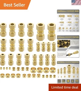 46pcs Brass Compression Tube Pipe Fittings Assortment Kit - Picture 1 of 8