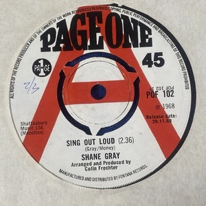 Shane Gray – Sing Out Loud 7” Vinyl Demo Single  - Picture 1 of 4