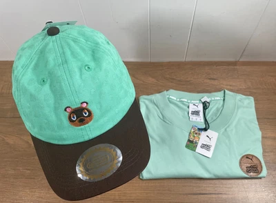 Camiseta Puma X Animal Crossing Isabelle Logo Verde Niebla Para Hombre L y Tom Nook Gorra de Baile Foto 1 de 4