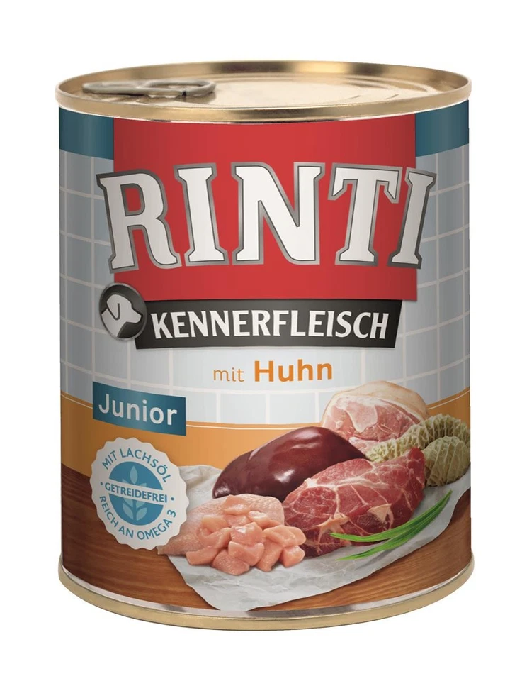 Rinti 800gx12 Kennerfleisch JUNIOR Huhn Dose - Bild 1 von 1