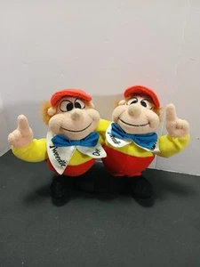 Peluche Alice nel Paese delle Meraviglie Tweedle Dee & Tweedle Dum Bean Bag Disney Store - Etichette - Foto 1 di 8