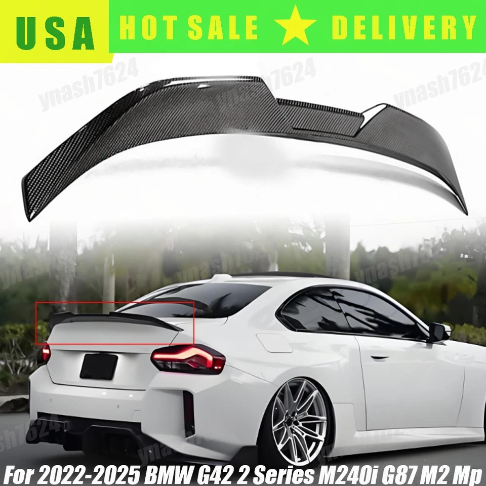 FOR 2022-2025 BMW G42 2 SERIES M240i G87 M2 MP STYLE CARBON FIBER TRUNK SPOILER Foto 1 de 4