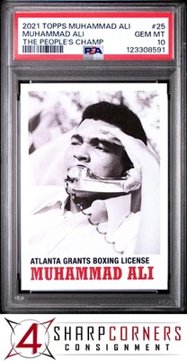 2021 TOPPS MUHAMMAD ALI THE PEOPLE'S CHAMP #25 MUHAMMAD ALI HOF POP 1 PSA 10 - Image 1 of 2