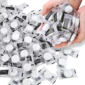 50 PCS Disposable Compressed Face Towels for Travel Cleaning Camping - Picture 1 of 4