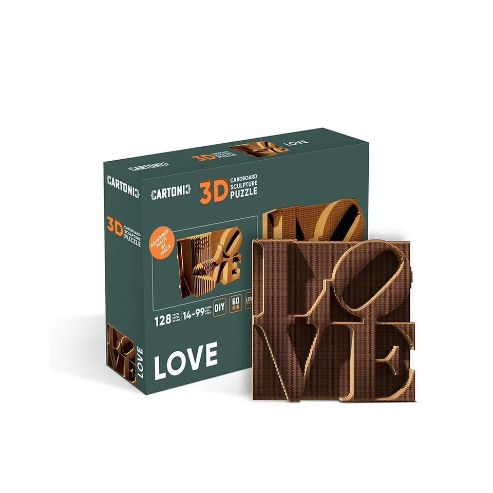 PUZZLE 3D CARTONIC - LOVE - CARTONE PRETAGLIATO DA ASSEMBLARE DESIGN 128 PZ - Immagine 1 di 4