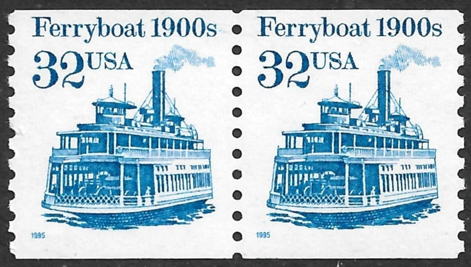 US Stamp #2466b 32c. Ferry Boat Transportation Coil Pair MNH - Image 1 of 1
