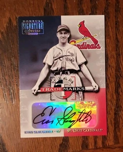 98/215 SP Enos Slaughter Auto 2001 Donruss Team Marcas Cardenales de San Luis - Imagen 1 de 2