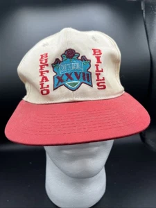 Vintage Buffalo Bills Super Bowl XXVII baseball cap white with red rim - Picture 1 of 13