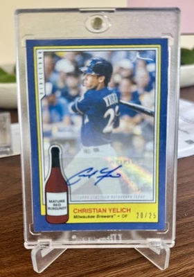 2019 Christian Yelich Wine Pairings Blue /25 Auto Gary Vee Milwaukee Brewers - Image 1 of 2