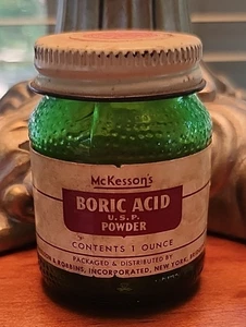 Vintage McKesson's Boric Acid Empty 1 oz Jar - Picture 1 of 7