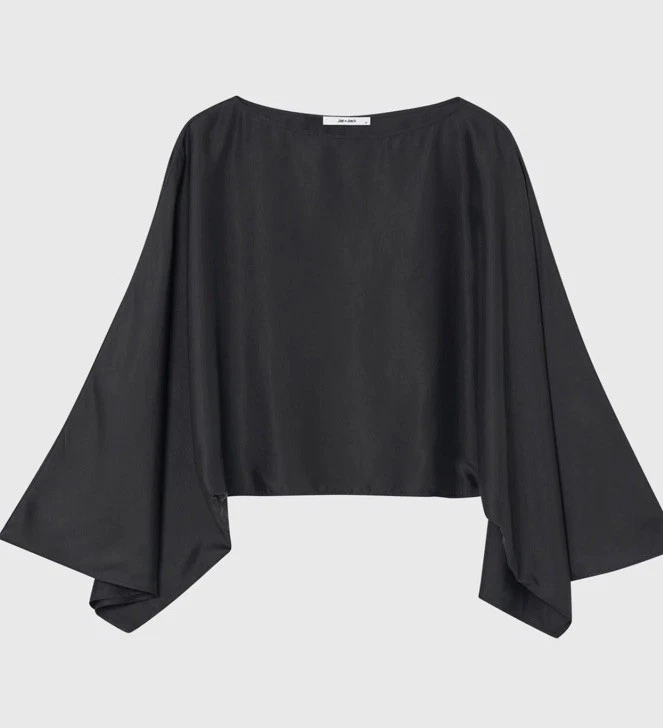 JAC & JACK Turrell Silk Blouse Top Black Size 10 AU NEW - image 1 of 4