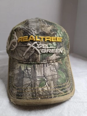 Chapéu de beisebol Realtree verde extra desgastado camuflado ajustado tamanho P/M - Imagem 1 de 4