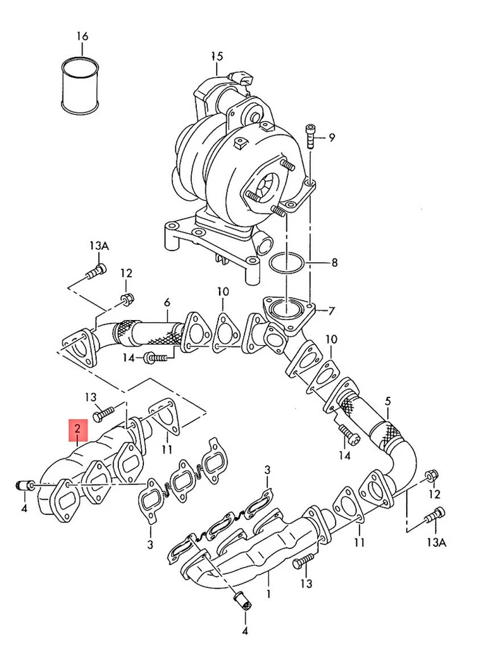 Genuine AUDI VW A4 Avant S4 quattro Cabrio Exhaust Manifolds Right 059253034P - Image 1 of 1