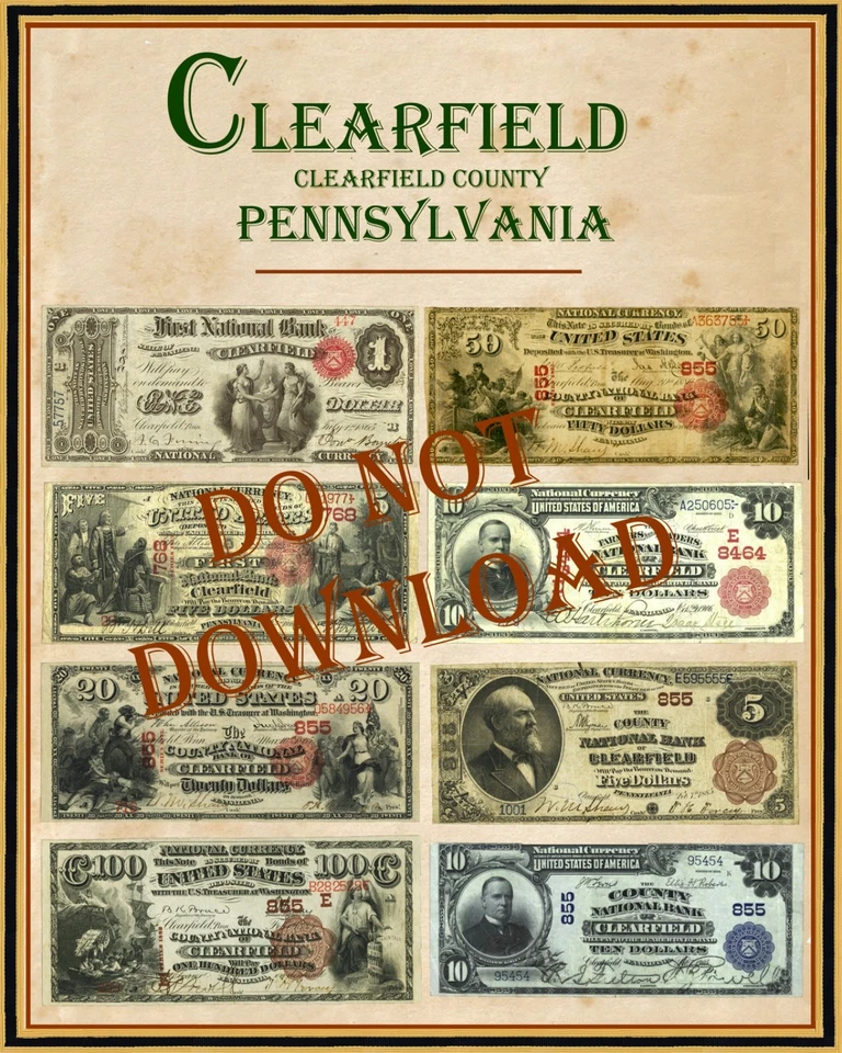 POSTER 16" X 20" Clearview  Pennsylvania National  Bank Notes - Image 1 of 1