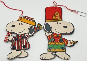 Vtg Pair of Snoopy Ornaments Christmas 1958 UFS Peanuts Cardboard Articulated - Picture 1 of 10