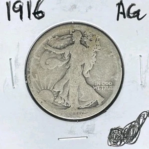 Medio dólar de plata Walking Liberty 1916 ~ AG ~BONITA MONEDA ~ - Imagen 1 de 2