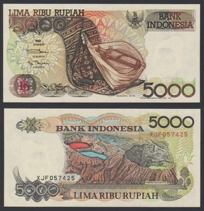 Indonesia 5000 rupiah 1992 Sasando Instrument P130a Prefix XJF UNC Replacement - Picture 1 of 8