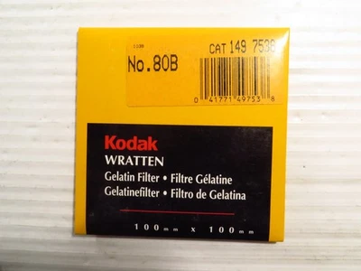 KODAK WRATTEN GELATIN FILTER 100mm x 100mm 80B cat 1497536, NEW SEALED - Image 1 of 2