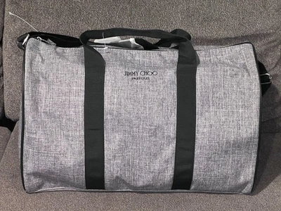 Jimmy Choo Perfumes Viaje Fin de Semana Bolso de Lona Gimnasio Gris NUEVO Foto 1 de 4
