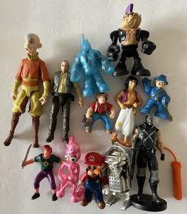 12 Different Static & Action Figures Mixed lot Mario Disney Air Bender - 3.75" - Bild 1 von 15