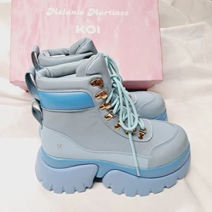 Crybaby Blue KOI X Melanie Martinez Shoes Vilun Platform Boots UK 6 Us 8 New - Picture 1 of 15