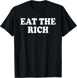 T-shirt con cappuccio Eat the Rich nera unisex-adulti vestibilità classica - Foto 1 di 13